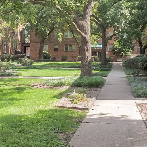 Love Where You Live a courtyard with a walkway